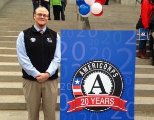 Mr. Lewis at the Denver Capitol building, September 2014, for the official AmericCorps swearing in.